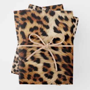 Leopard Print Fur Wrapping Paper Sheet