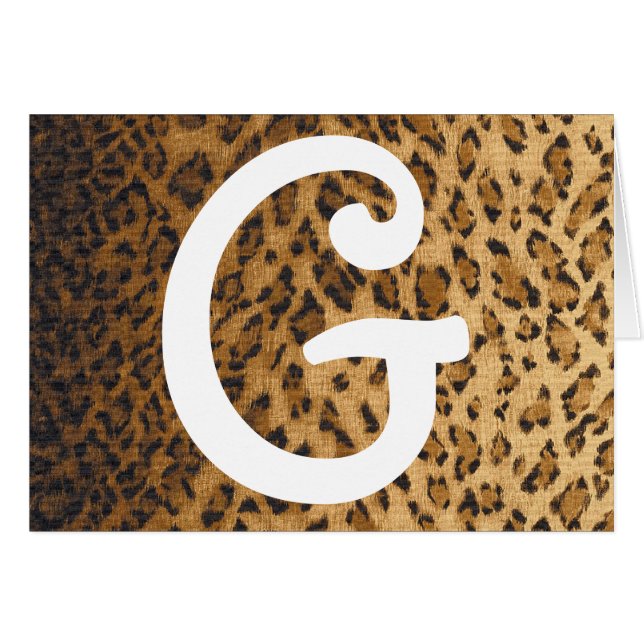 Leopard Print G monogram initials (Front Horizontal)