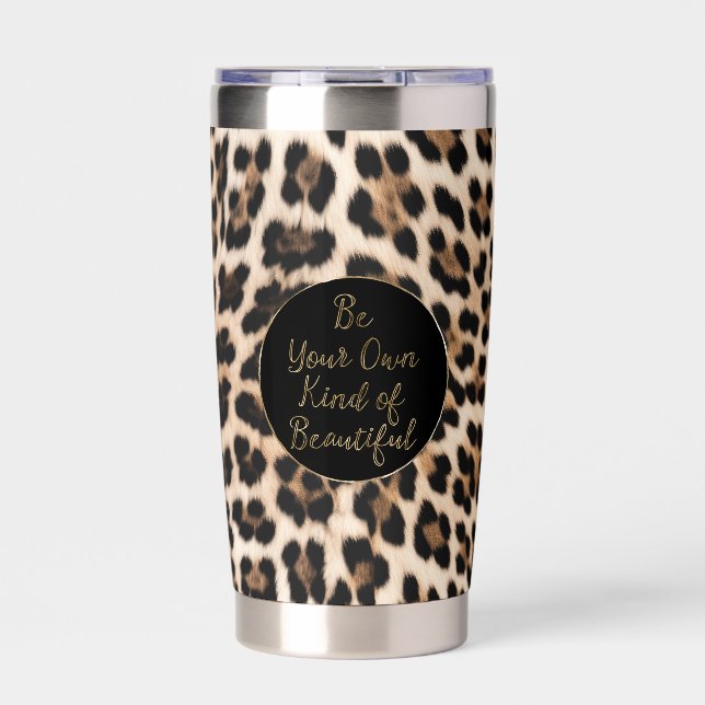 Leopard Print Gold Beautiful  Insulated Tumbler (Front)