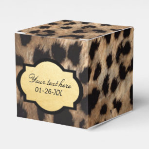 Leopard Print & Gold Foil Chic Party Favour Boxes
