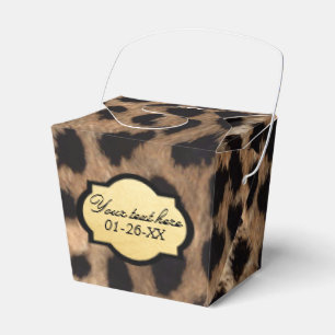 Leopard Print Gold Foil Take out Party Favour Boxe Favour Box