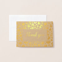 Leopard Print Gold Foil Thank You
