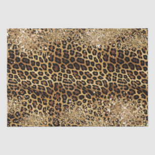 Leopard Print Gold Glitzy Sparkle Glitter  Tissue Paper