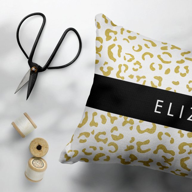 Leopard Print, Gold Leopard, Glitter, Your Name Pillowcase (Creator Uploaded)