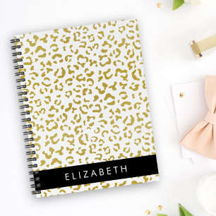 Leopard Print, Gold Leopard, Glitter, Your Name Planner
