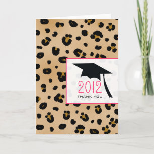 Leopard Print Graduation Thank You Card