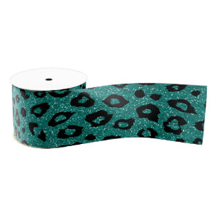 Leopard print grosgrain ribbon