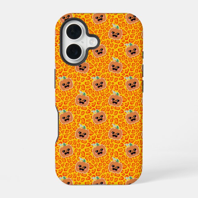 Leopard print Halloween pattern iPhone 16 Case (Back)