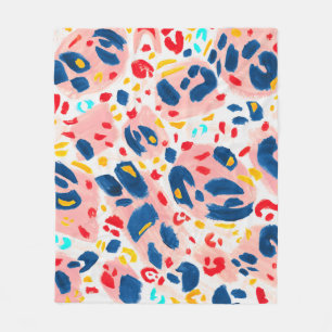 Leopard print: hand-painted watercolor. fleece blanket