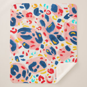 Leopard print: hand-painted watercolor. sherpa blanket