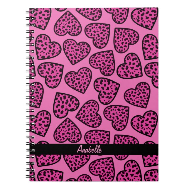 Leopard print hearts Notebook (Front)