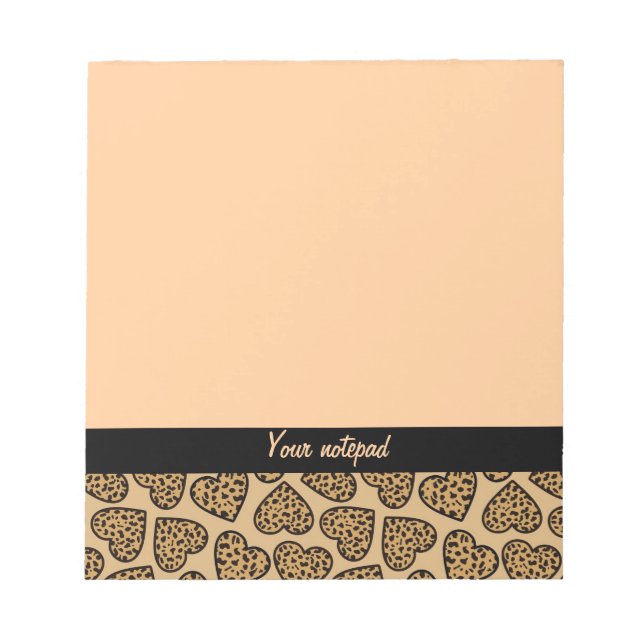 Leopard print hearts Notepad (Front)