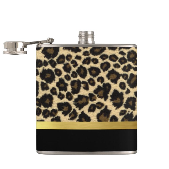 Leopard Print Hip Flask (Opened)