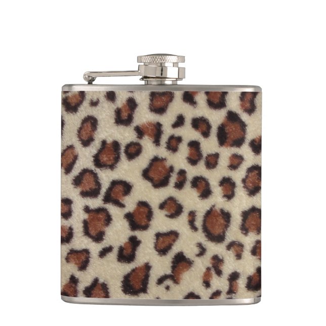 Leopard Print Hip Flask (Front)