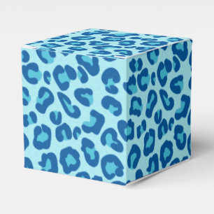 Leopard Print in Light Blue to Dark Denim Blue Favour Box