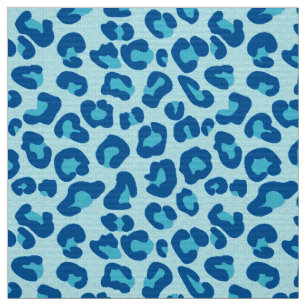 Leopard Print in Light Chambray to Dark Denim Blue Fabric