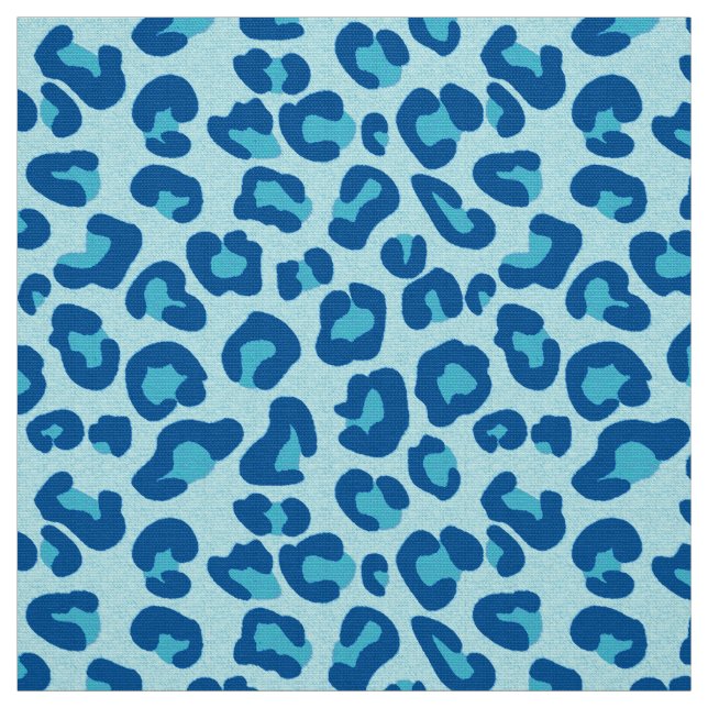 Leopard Print in Light Chambray to Dark Denim Blue Fabric (Swatch)