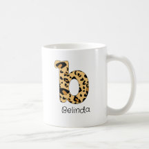 Leopard Print Initial Lowercase b and Name