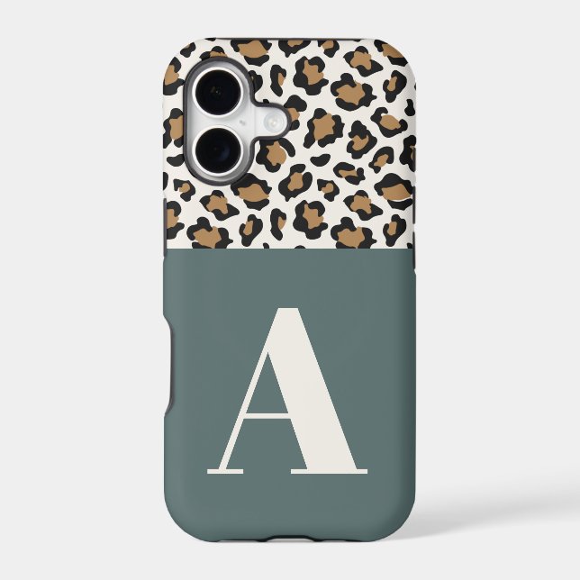 Leopard print initial typography bold modern chic (Back)
