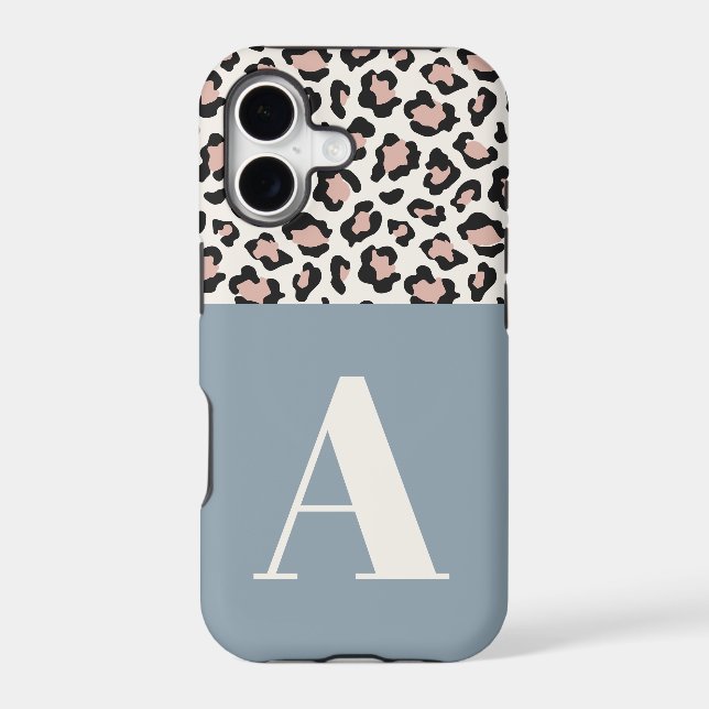Leopard print initial typography bold modern chic (Back)