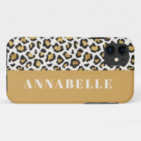 Leopard print initial typography bold modern gold
