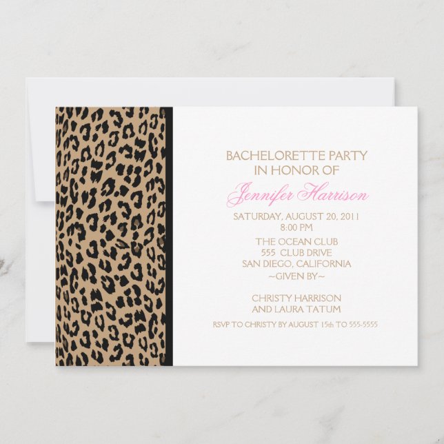 Leopard Print Invitation (Front)