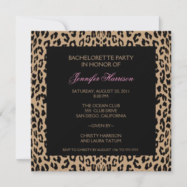 Leopard Print Invitation (Front)