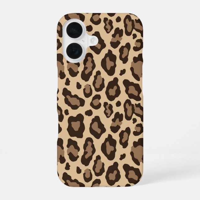 Leopard Print iPhone 16 Case (Back)