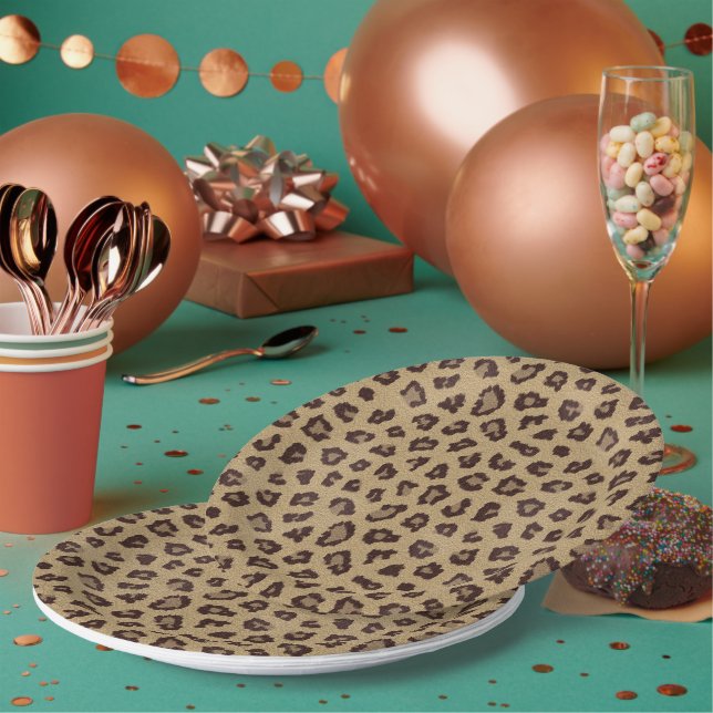 Leopard Print Jungle Animal Paper Plate (Multi)