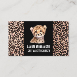 Leopard Print Kawaii Premier Business Card