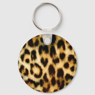 Leopard print key ring