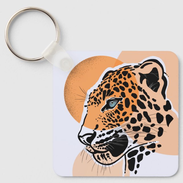 Leopard Print Keychain – Animal Accessory (Front)