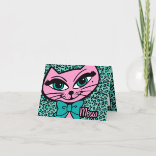 Leopard Print Kitty Note Cards