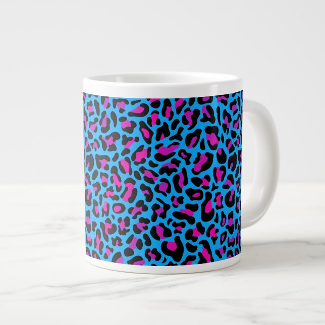 Leopard Print Large Coffee Mug (Front Right)