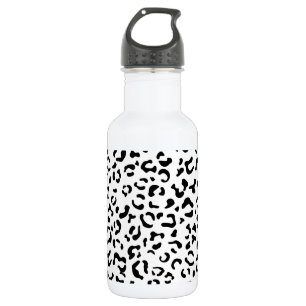Leopard Print, Leopard Spots, Black And White 532 Ml Water Bottle