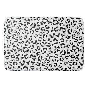 Leopard Print, Leopard Spots, Black And White Bath Mat