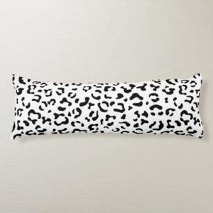 Leopard Print, Leopard Spots, Black And White Body Cushion