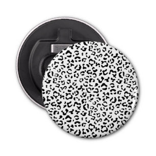 Leopard Print, Leopard Spots, Black And White Bottle Opener