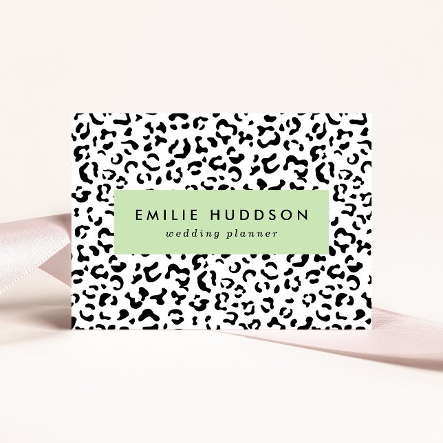 Leopard Print, Leopard Spots, Black And White Business Card (Creator Uploaded)