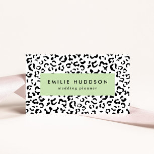 Leopard Print, Leopard Spots, Black And White Business Card