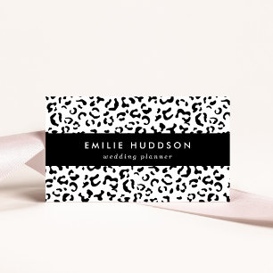 Leopard Print, Leopard Spots, Black And White Business Card