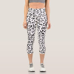 Leopard Print, Leopard Spots, Black And White Capri Leggings<br><div class="desc">Elegant,  stylish and sophisticated leopard pattern in black and white colour. Modern and trendy gift,  perfect for the animal print lover in your life.</div>