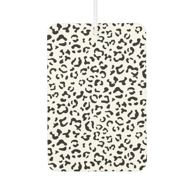 Leopard Print, Leopard Spots, Black And White Car Air Freshener (Front)