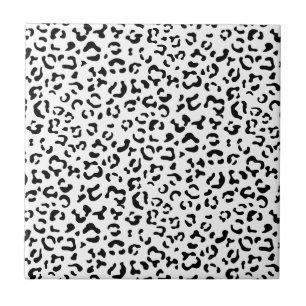 Leopard Print, Leopard Spots, Black And White Ceramic Tile