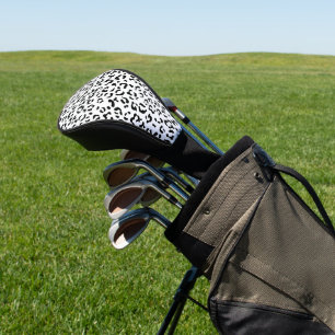 Leopard Print, Leopard Spots, Black And White Golf Head Cover