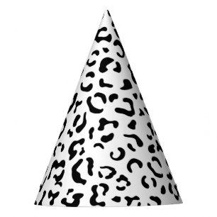 Leopard Print, Leopard Spots, Black And White Party Hat