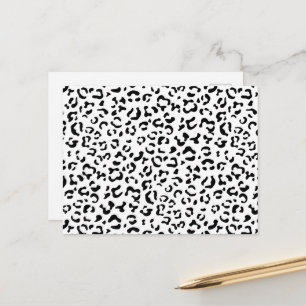 Leopard Print, Leopard Spots, Black And White Postcard