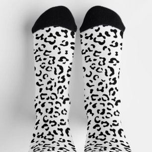Leopard Print, Leopard Spots, Black And White Socks