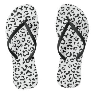 Leopard Print, Leopard Spots, Black And White Thongs