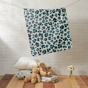 Leopard Print, Leopard Spots, Blue Leopard Baby Blanket